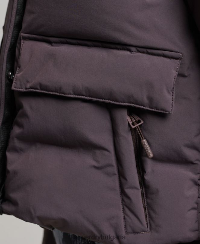 Superdry облекло N00H5456 лилаво Жени пухено яке с влак