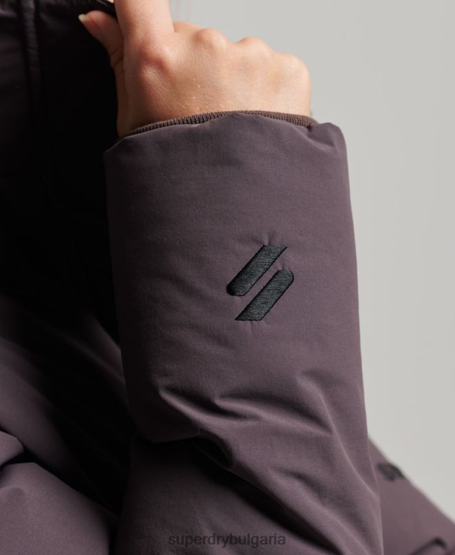 Superdry облекло N00H5456 лилаво Жени пухено яке с влак