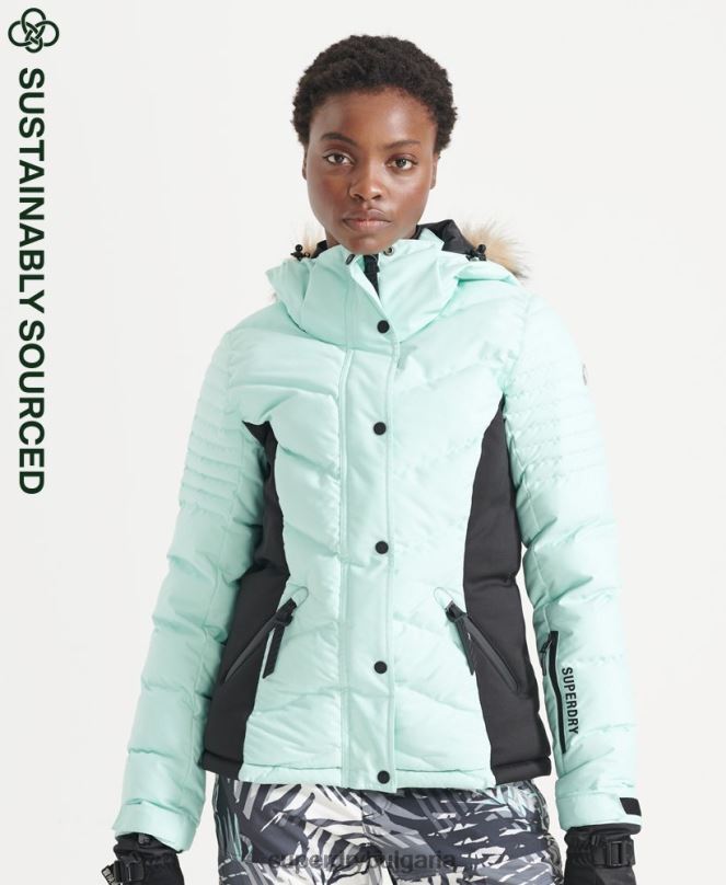 Superdry облекло N00H5460 светло синьо Жени снежно луксозно пухено яке