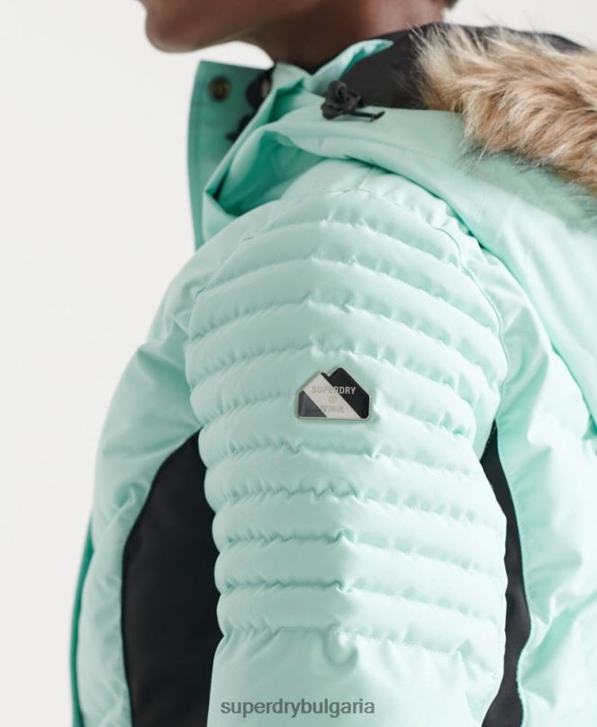 Superdry облекло N00H5460 светло синьо Жени снежно луксозно пухено яке