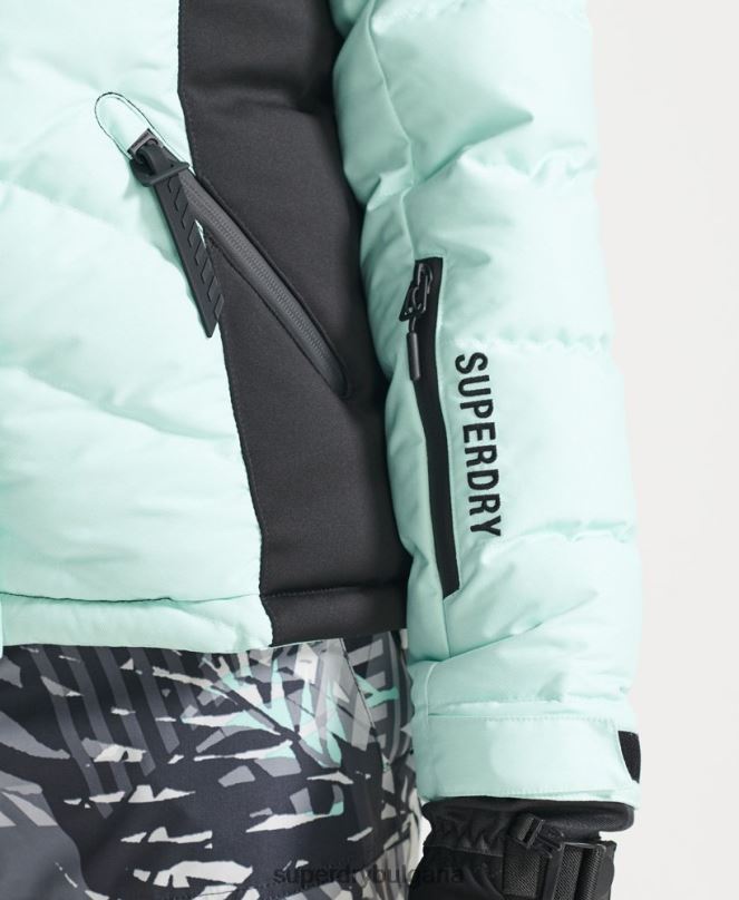 Superdry облекло N00H5460 светло синьо Жени снежно луксозно пухено яке
