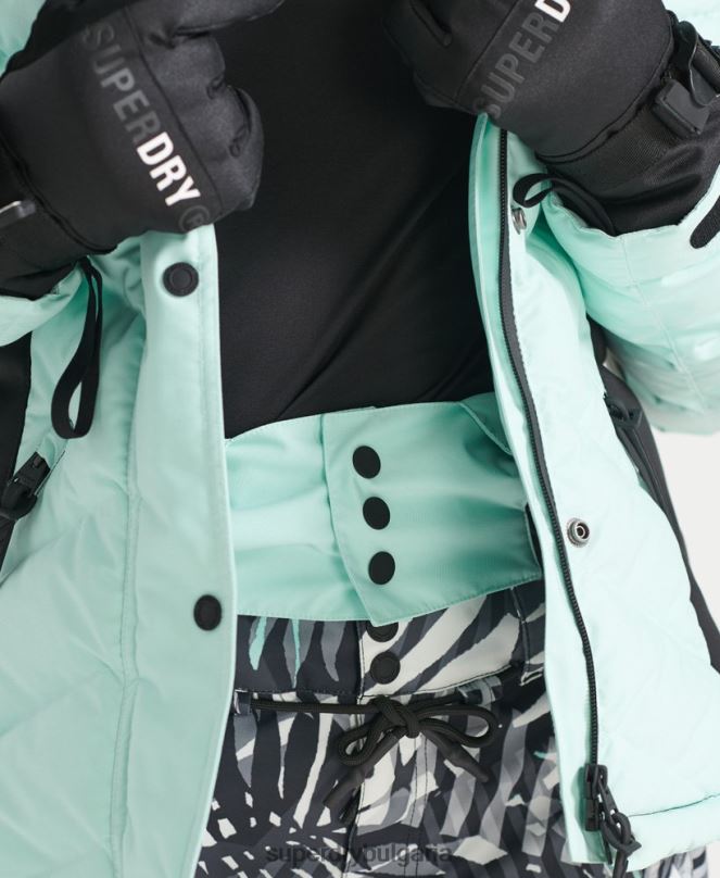 Superdry облекло N00H5460 светло синьо Жени снежно луксозно пухено яке