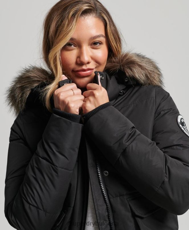 Superdry облекло N00H5465 черен Жени бомбър яке everest ella