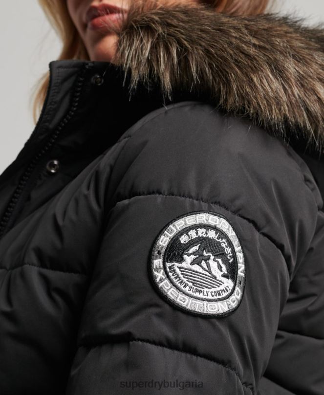 Superdry облекло N00H5465 черен Жени бомбър яке everest ella