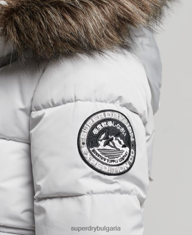 Superdry облекло N00H5468 светло сив Жени бомбър яке everest ella