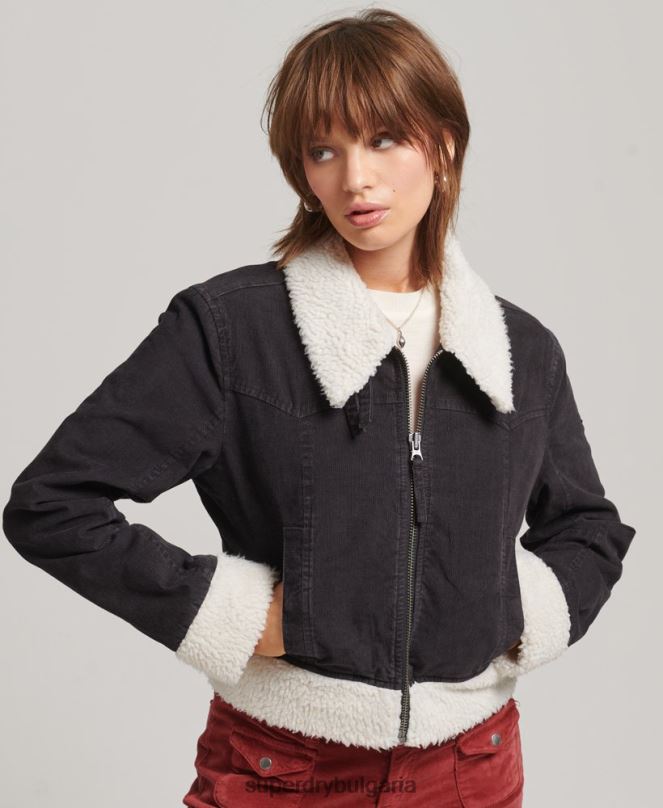 Superdry облекло N00H5469 кафяво Жени инди яке с подплата borg