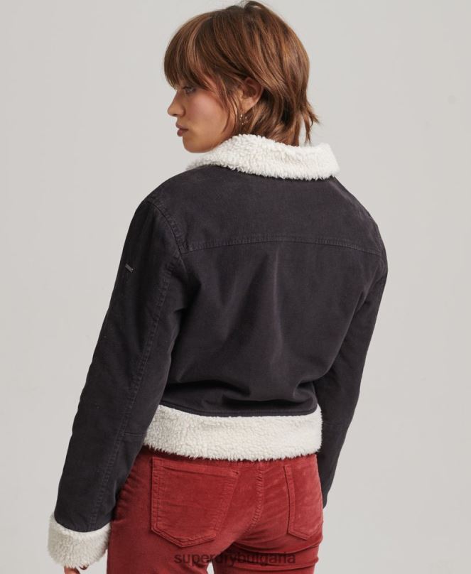 Superdry облекло N00H5469 кафяво Жени инди яке с подплата borg