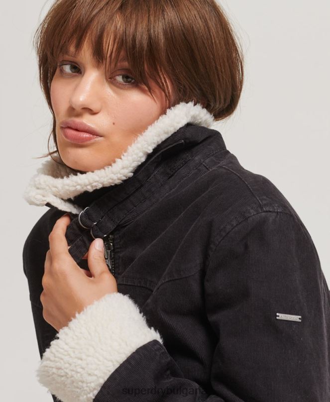 Superdry облекло N00H5469 кафяво Жени инди яке с подплата borg