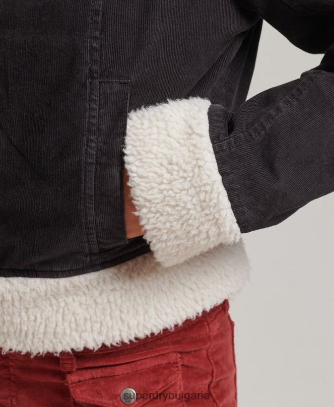 Superdry облекло N00H5469 кафяво Жени инди яке с подплата borg