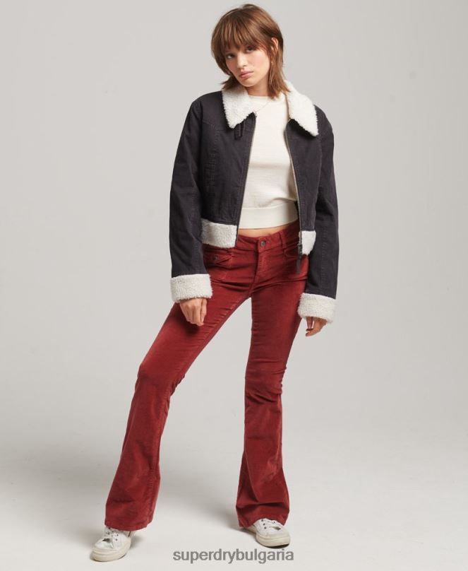 Superdry облекло N00H5469 кафяво Жени инди яке с подплата borg