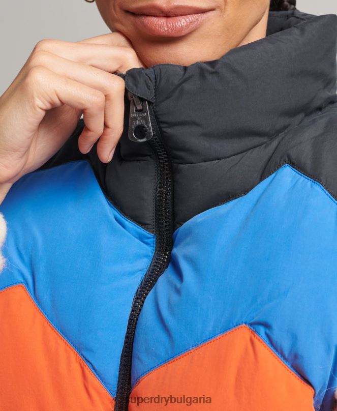 Superdry облекло N00H5472 зелено Жени ретро панделка пухена жилетка