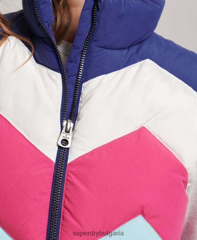 Superdry облекло N00H5473 светло синьо Жени ретро панделка пухена жилетка