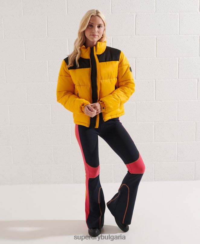 Superdry облекло N00H5477 жълто Жени кодово яке
