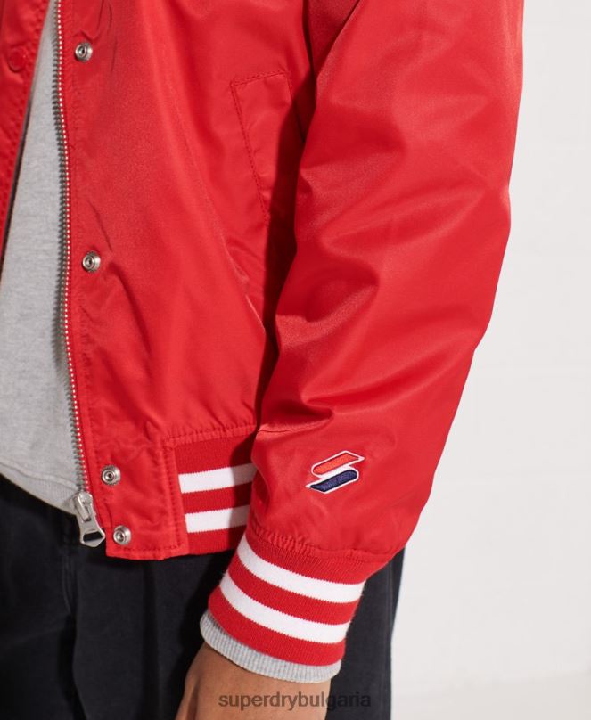 Superdry облекло N00H5482 червен Жени класическо университетско бейзболно яке