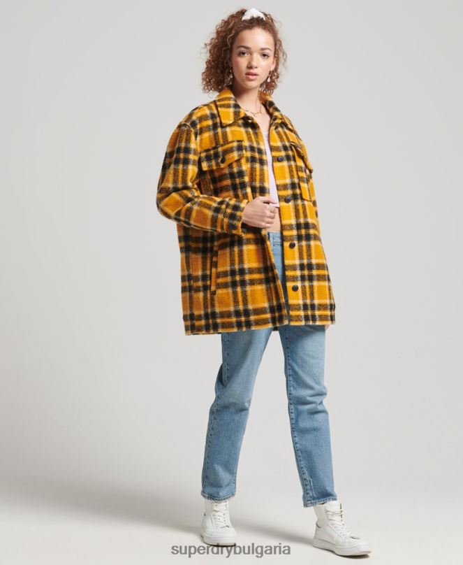 Superdry облекло N00H5483 жълто Жени горно яке