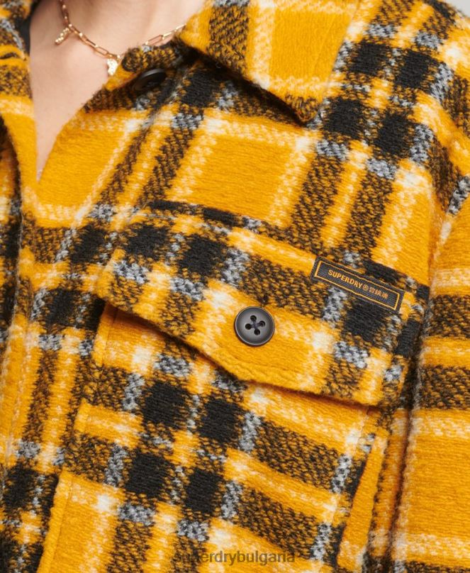 Superdry облекло N00H5483 жълто Жени горно яке