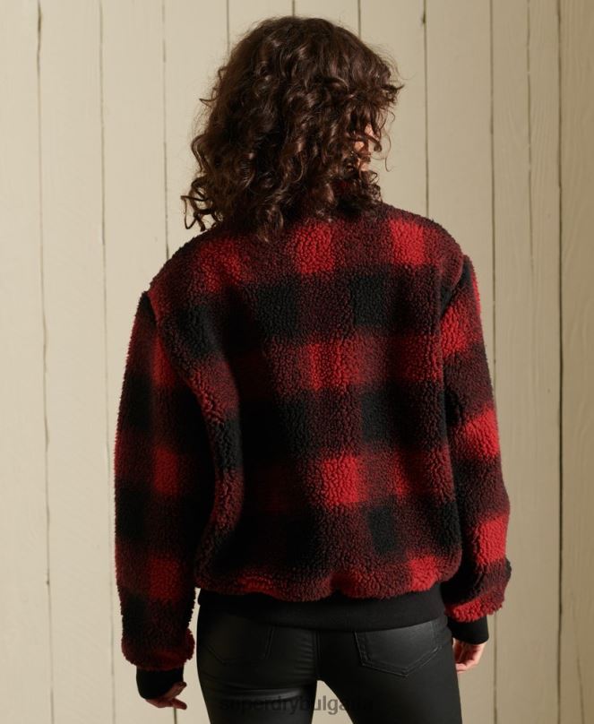 Superdry облекло N00H5484 червен Жени бомбър яке шерпа