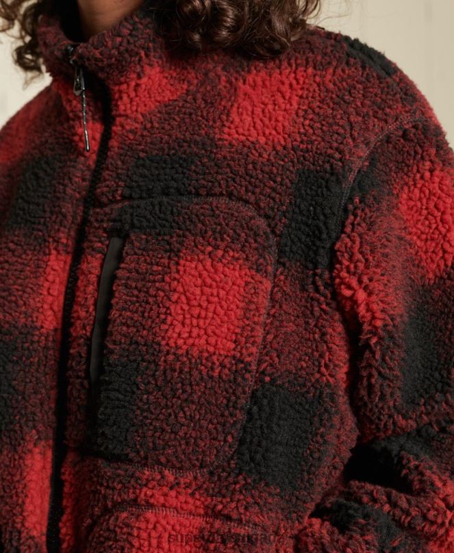 Superdry облекло N00H5484 червен Жени бомбър яке шерпа