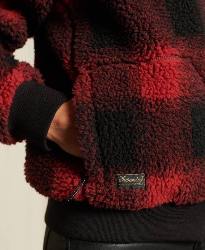 Superdry облекло N00H5484 червен Жени бомбър яке шерпа