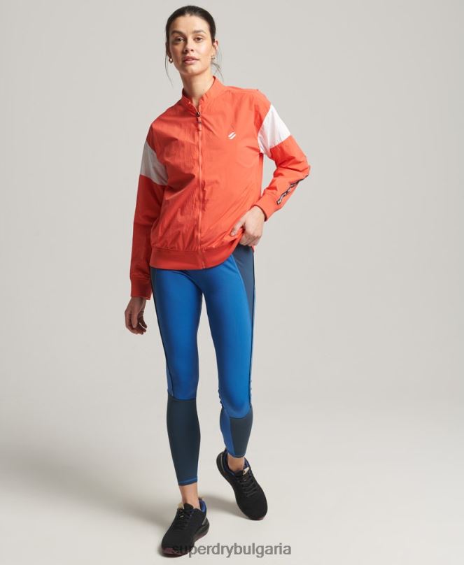 Superdry облекло N00H5489 корал Жени овъргайз бомбър яке с влак