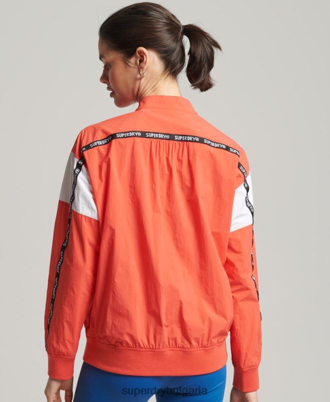 Superdry облекло N00H5489 корал Жени овъргайз бомбър яке с влак