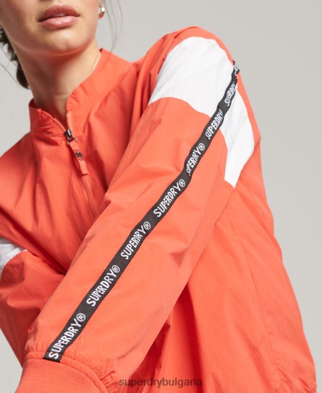 Superdry облекло N00H5489 корал Жени овъргайз бомбър яке с влак
