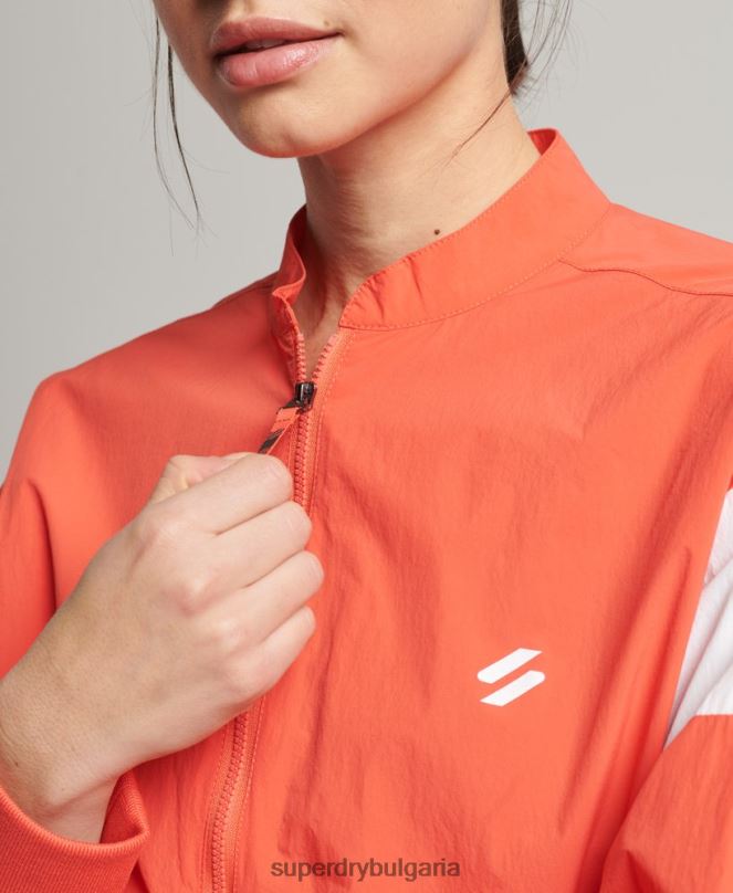 Superdry облекло N00H5489 корал Жени овъргайз бомбър яке с влак