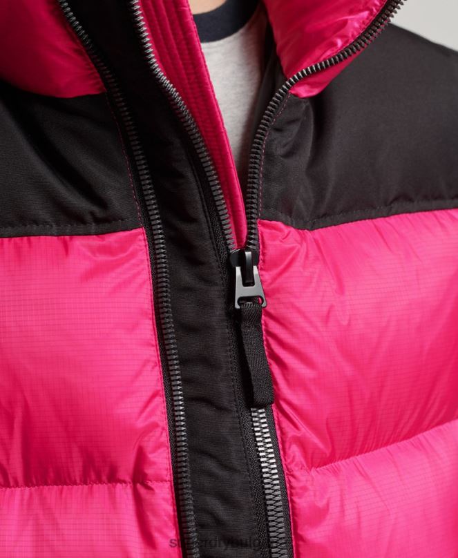 Superdry облекло N00H5491 розово Жени спортно кодово яке с пуф