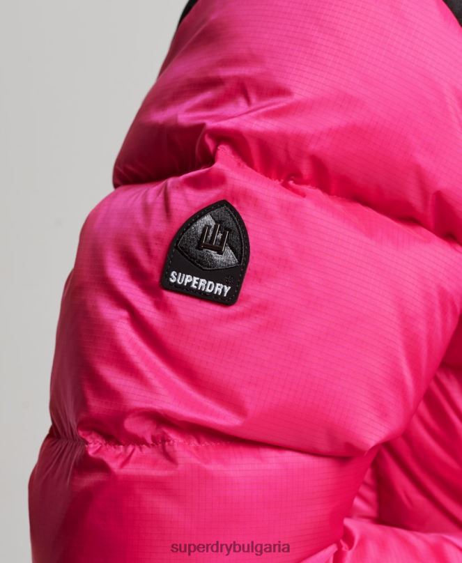 Superdry облекло N00H5491 розово Жени спортно кодово яке с пуф