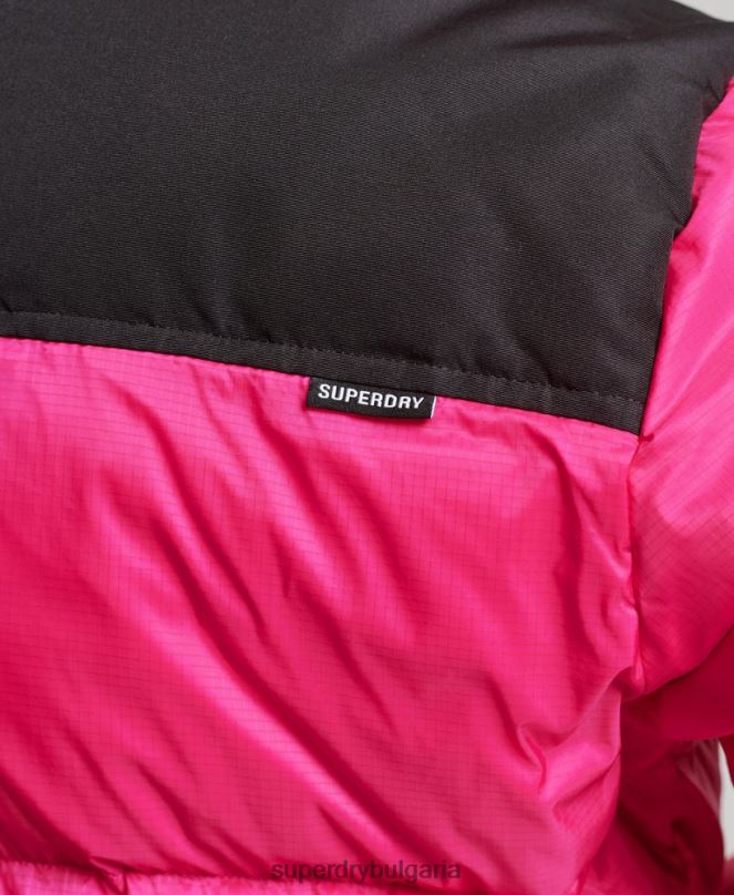 Superdry облекло N00H5491 розово Жени спортно кодово яке с пуф