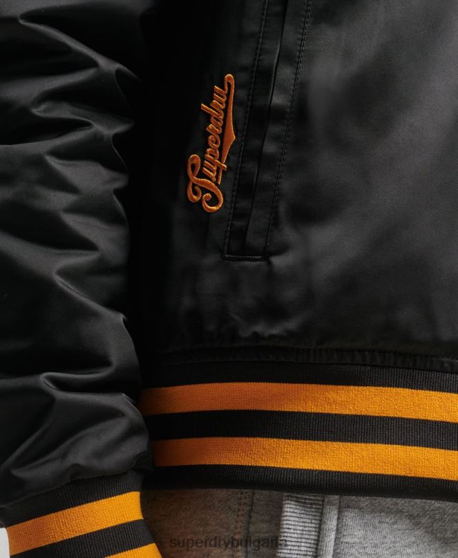 Superdry облекло N00H5492 черен Жени ретро университетско бомбър яке
