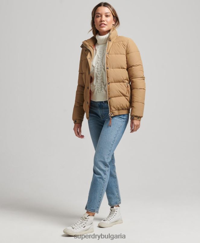 Superdry облекло N00H5495 кафяво Жени ретро планинско пухено яке