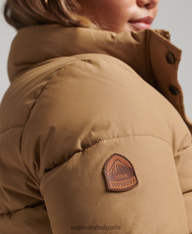 Superdry облекло N00H5495 кафяво Жени ретро планинско пухено яке
