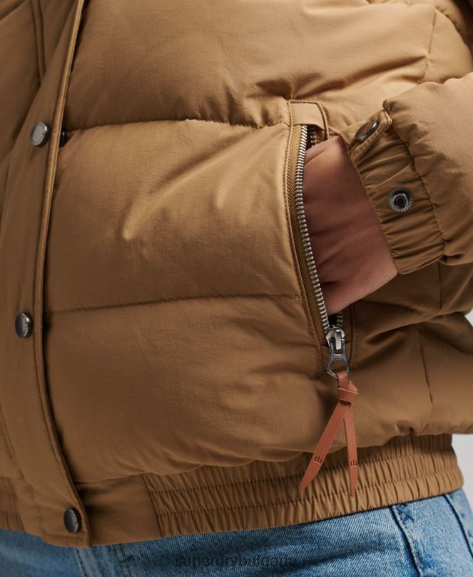 Superdry облекло N00H5495 кафяво Жени ретро планинско пухено яке