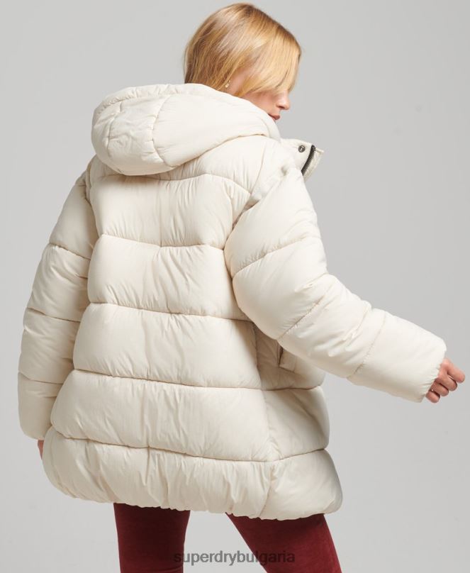 Superdry облекло N00H5496 сметана Жени xpd cocoon подплатено яке с парка