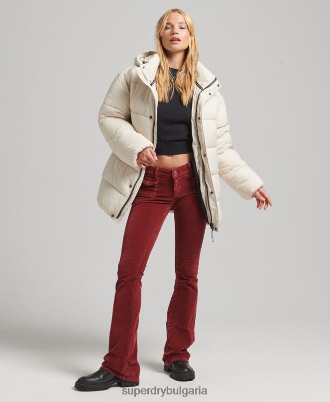Superdry облекло N00H5496 сметана Жени xpd cocoon подплатено яке с парка