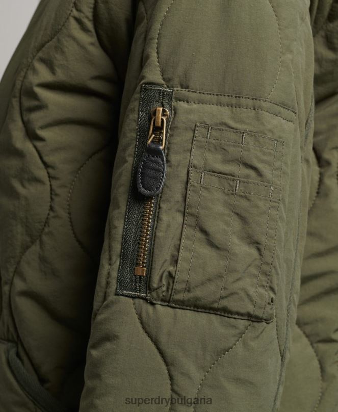 Superdry облекло N00H5497 каки Жени ватирано яке с парагади