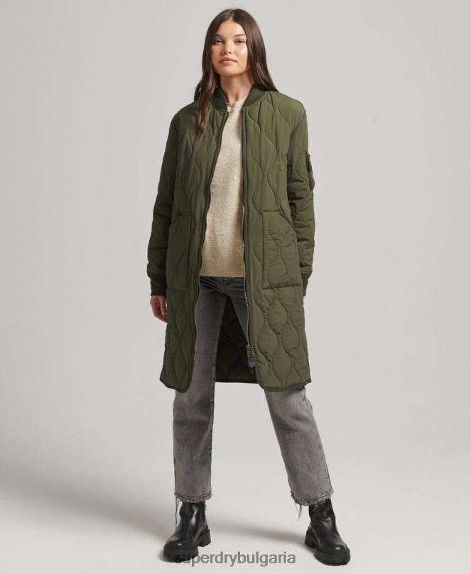 Superdry облекло N00H5497 каки Жени ватирано яке с парагади