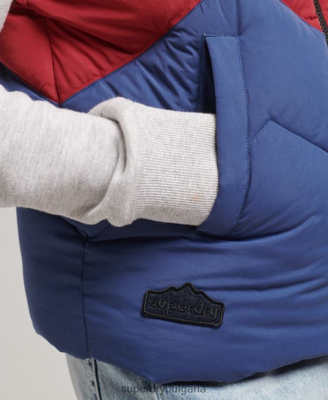 Superdry облекло N00H5502 военноморски флот Жени ретро панделка пухена жилетка