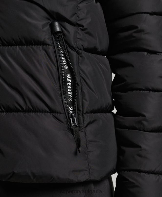 Superdry облекло N00H5504 черен Жени луксозно яке fuji с планинска качулка