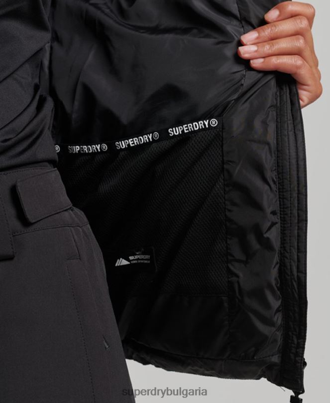 Superdry облекло N00H5504 черен Жени луксозно яке fuji с планинска качулка
