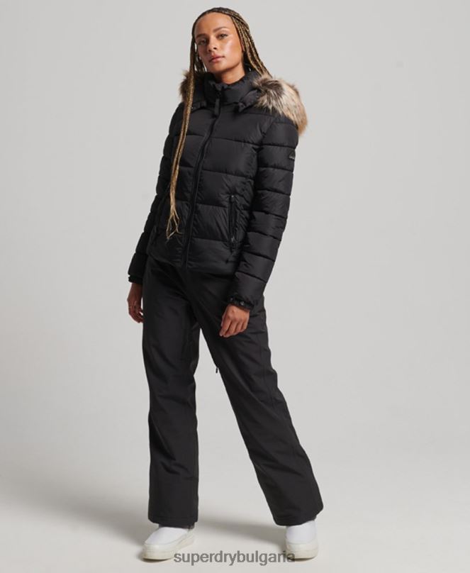 Superdry облекло N00H5504 черен Жени луксозно яке fuji с планинска качулка
