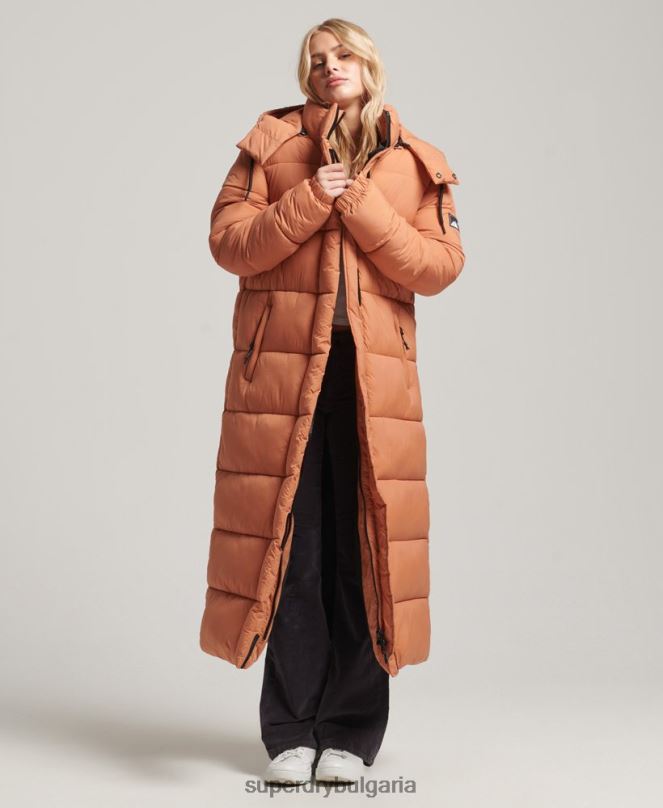 Superdry облекло N00H5506 оранжево Жени пухено яке с парагади ripstop