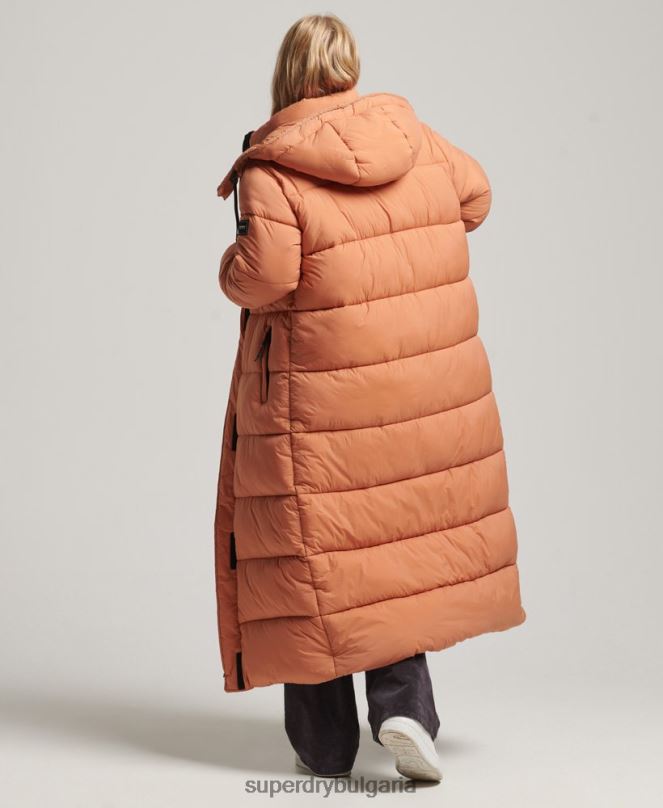 Superdry облекло N00H5506 оранжево Жени пухено яке с парагади ripstop