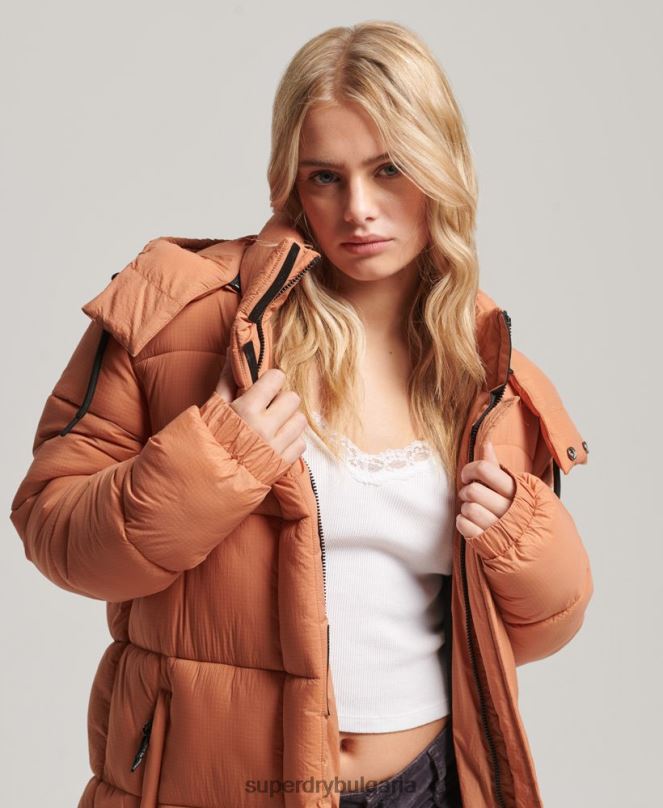 Superdry облекло N00H5506 оранжево Жени пухено яке с парагади ripstop