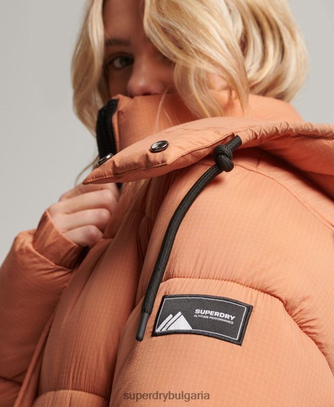 Superdry облекло N00H5506 оранжево Жени пухено яке с парагади ripstop