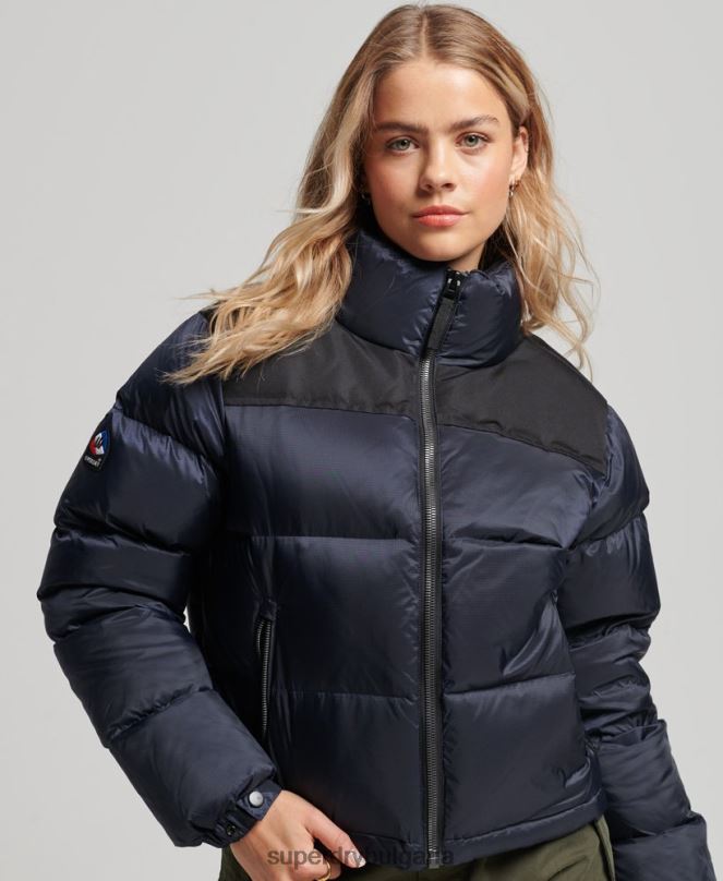 Superdry облекло N00H5507 военноморски флот Жени спортно кодово яке с пуф