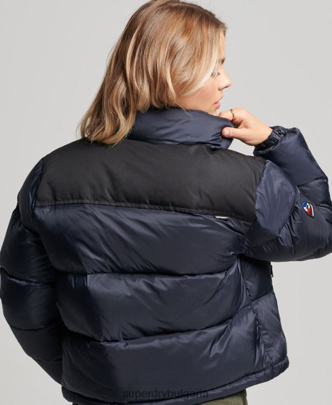 Superdry облекло N00H5507 военноморски флот Жени спортно кодово яке с пуф