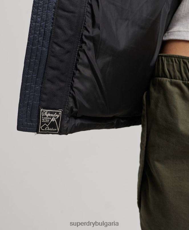 Superdry облекло N00H5507 военноморски флот Жени спортно кодово яке с пуф