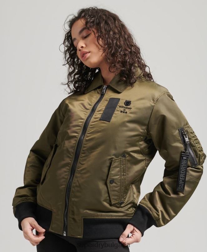 Superdry облекло N00H5508 зелено Жени енергийно бомбър яке ma2